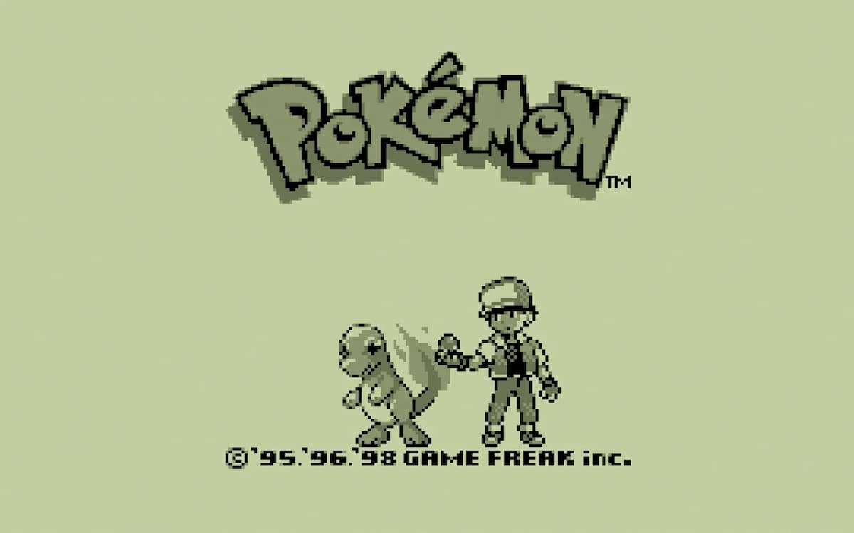 Pokémon Red starting screen with Charmander and Red