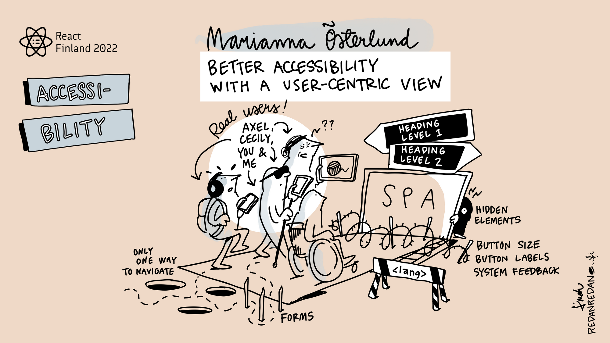 A live sketch drawing of Marianna's talk