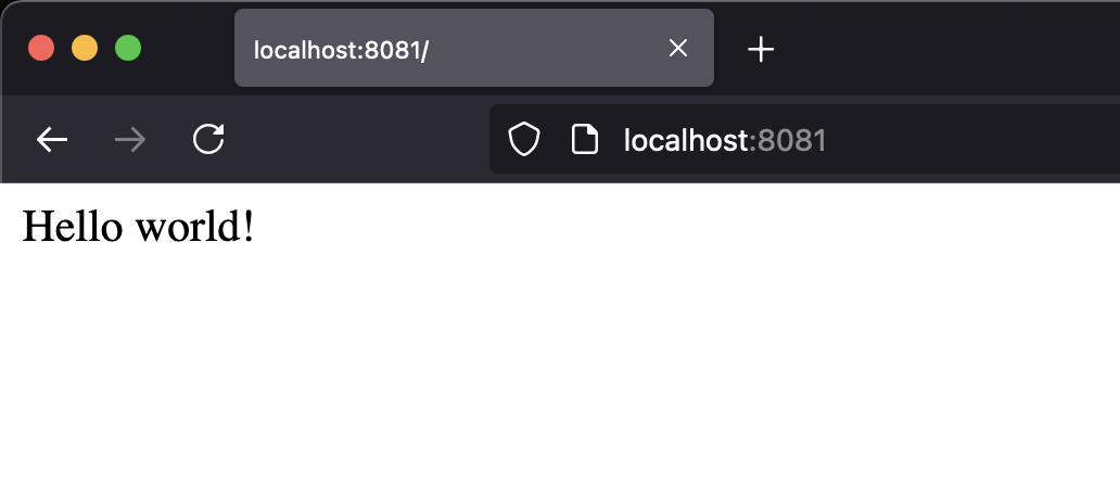 A browser window on